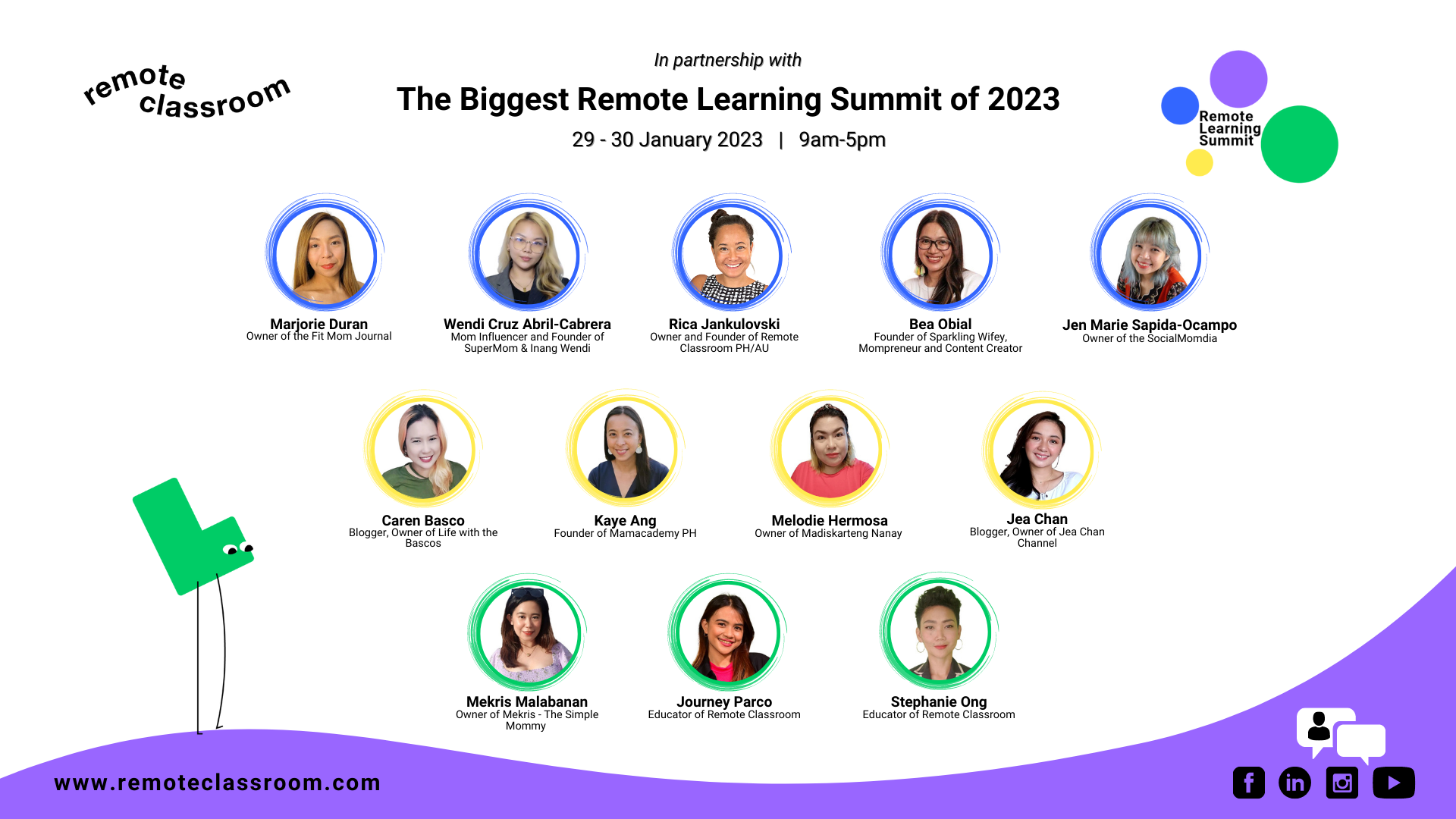 The roster of speakers empower parents, learners, and online educators to strengthen the Remote Learning Community.
