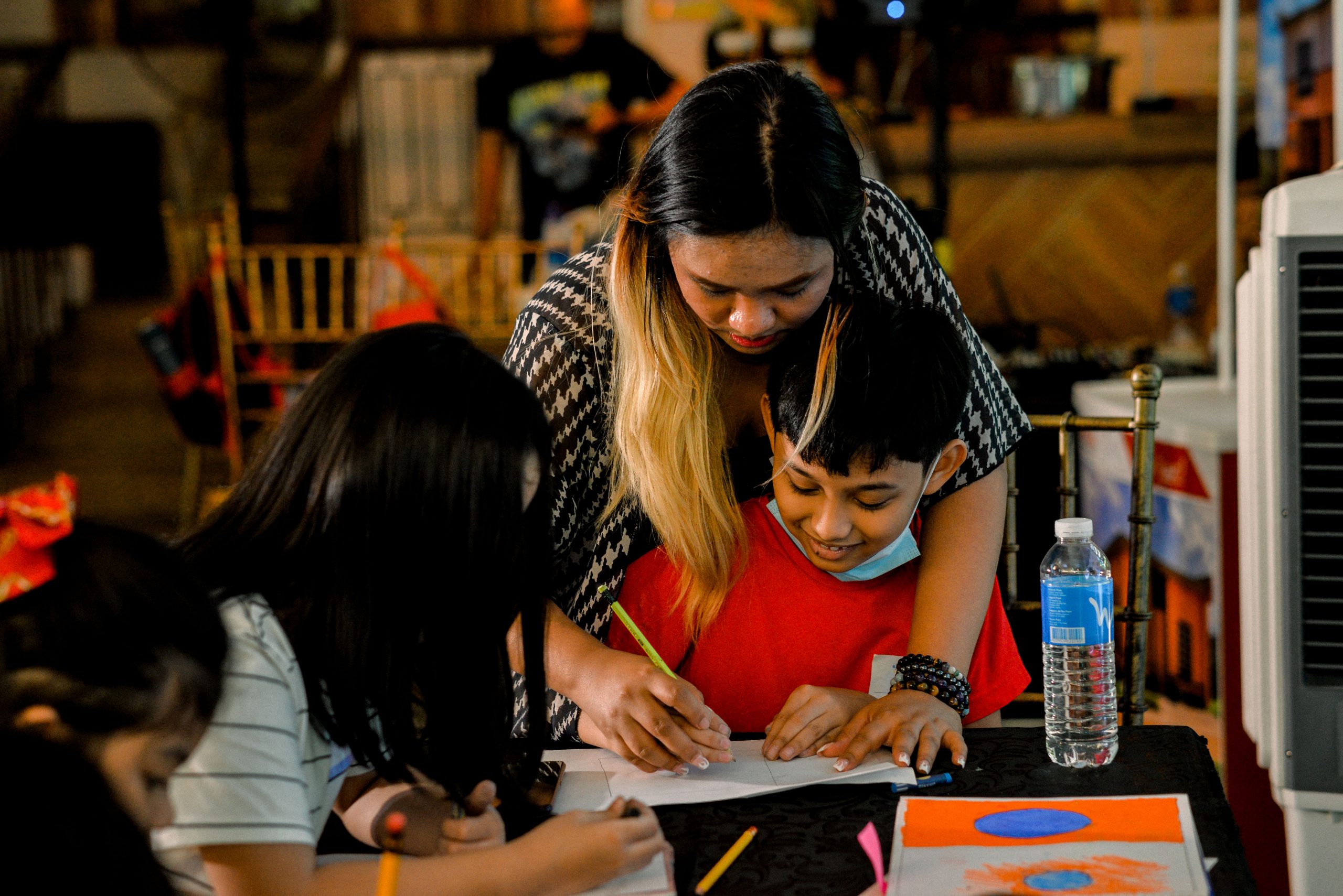 This is Mommy Leigh Cadiente with her son enjoying the illustration class.